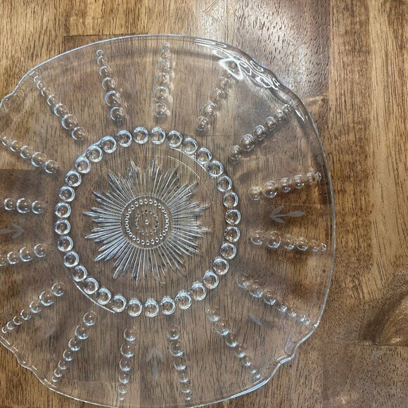 Federal Glass Columbia Clear Depression‎ Glass Platter Sunburst Etched Art Deco - Picture 4 of 5